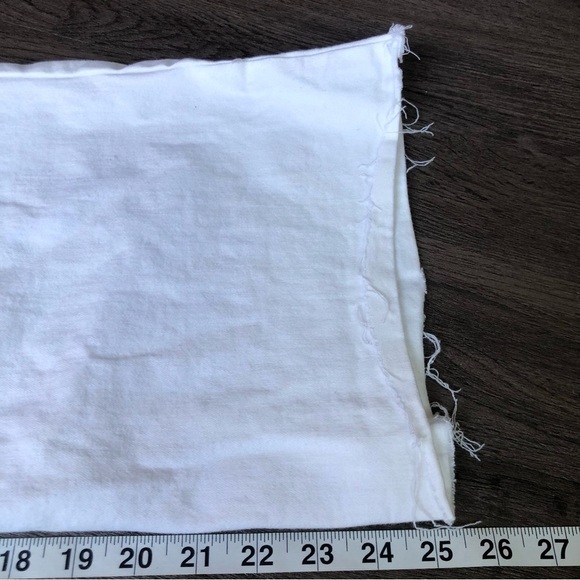 OAT New York Jeans Women’s 8/29 White Denim Wide Leg High Rise Raw Hem Coastal - Picture 7 of 8